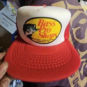Bass Pro Snap Back Trucker Hat Red